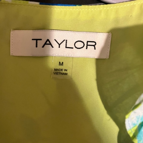 Taylor Blue and Yellow Floral Mini Dress Size M - Picture 3 of 6